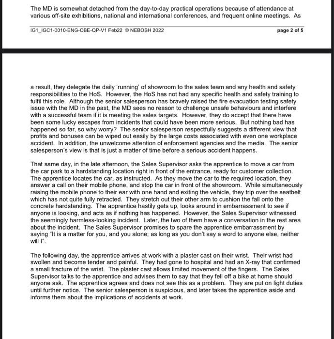 Task 6: Near misses It is often a matter of