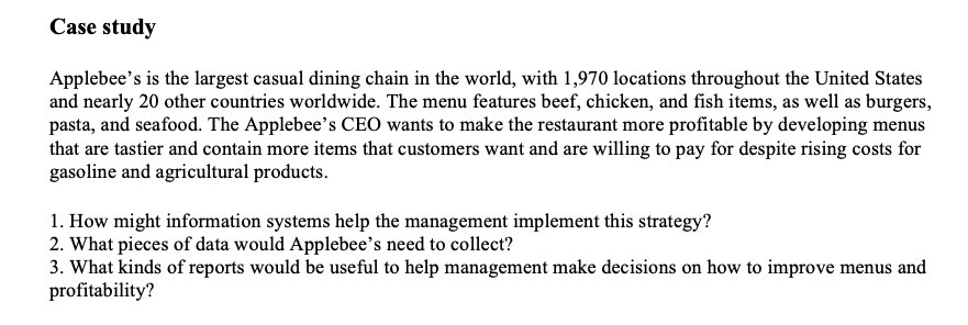 Case study Applebee's is the largest casual