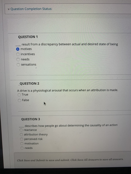Question Completion Status: QUESTION 1 result