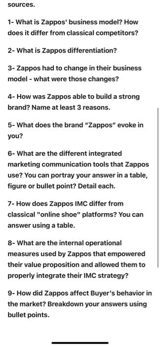 1- What is Zappos' business model? How does it