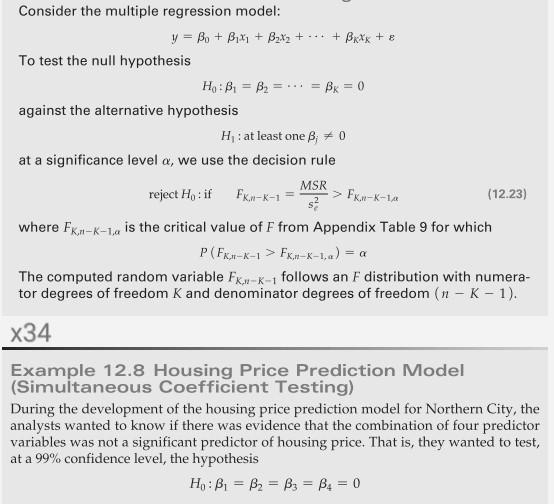 Consider the multiple regression model: y = Bo +