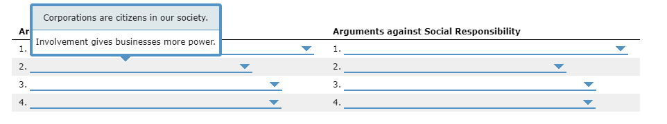 Each number has same answer option Management in
