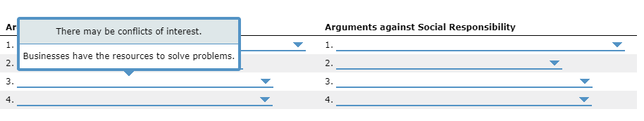 Each number has same answer option Management in
