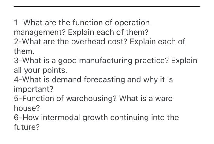 1- What are the function of operation management?