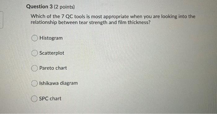 Question 1 (2 points) Saved You sample from your