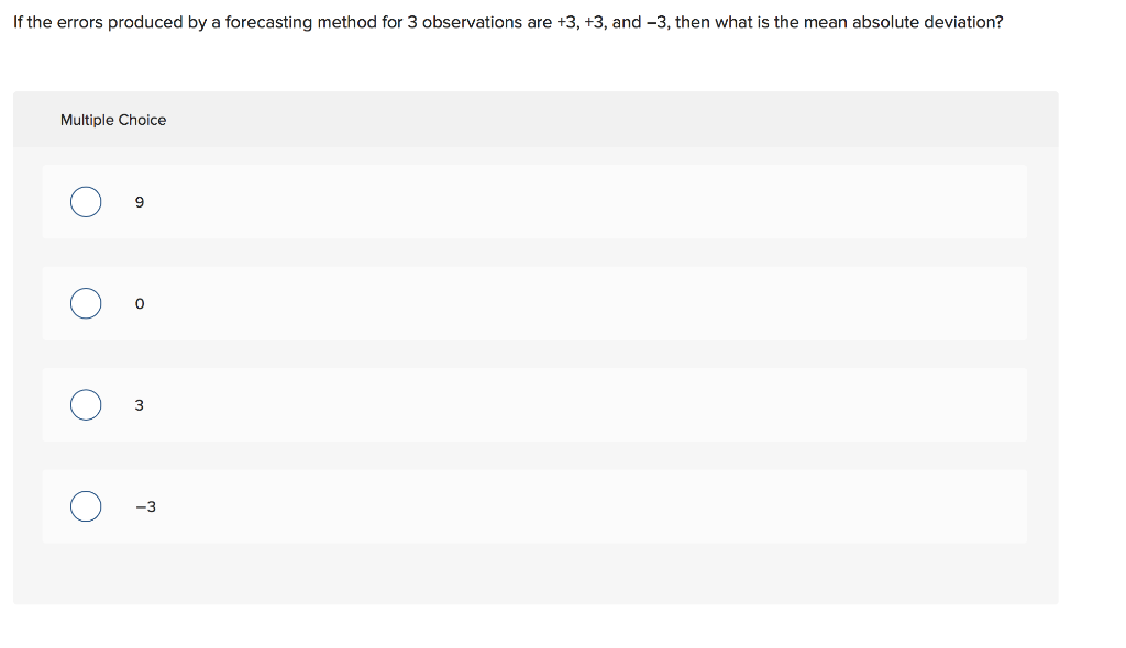 If the errors produced by a forecasting method