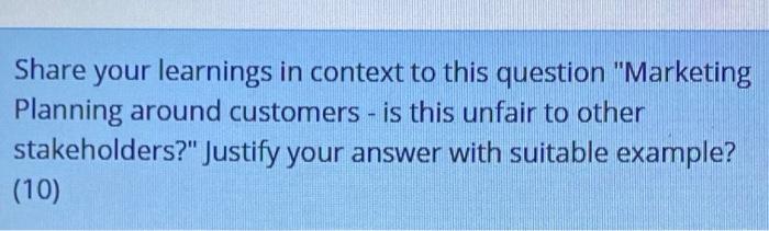 Share your learnings in context to this question