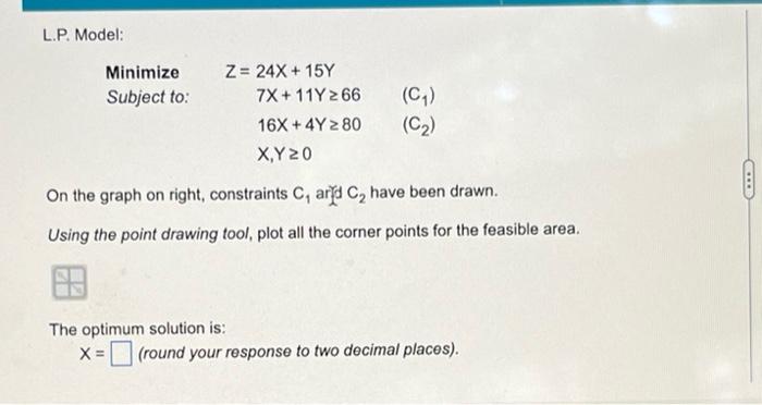 L.P. Model: Z = 24X + 15Y 7X+11Y266 Minimize