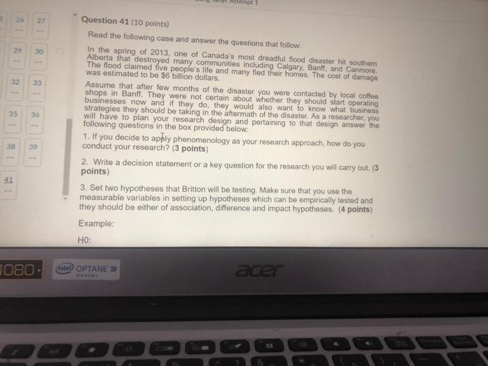 26 27 29 30 32 33 35 36 Question 41 (10 points)