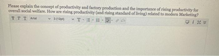 Please explain the concept of productivity and