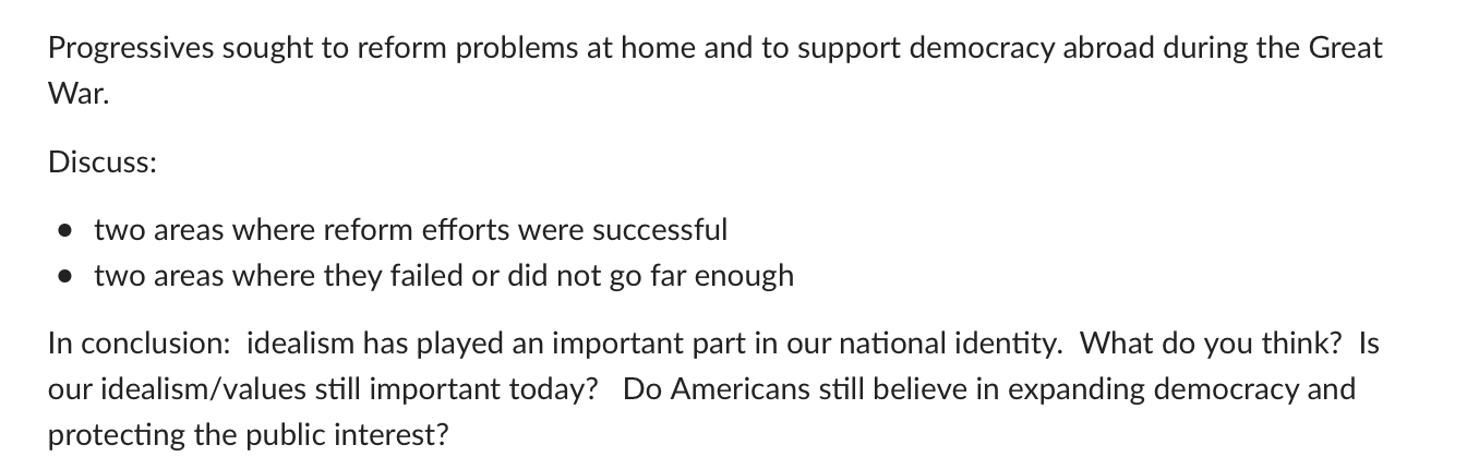 Progressives sought to reform problems at home