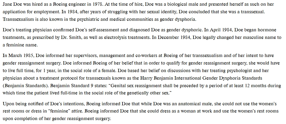 Jane Doe was hired as a Boeing engineer in 1978,