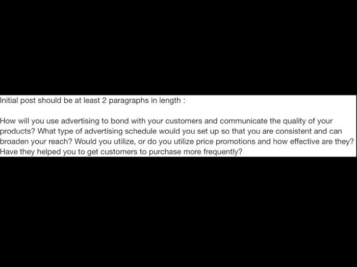 Initial post should be at least 2 paragraphs in