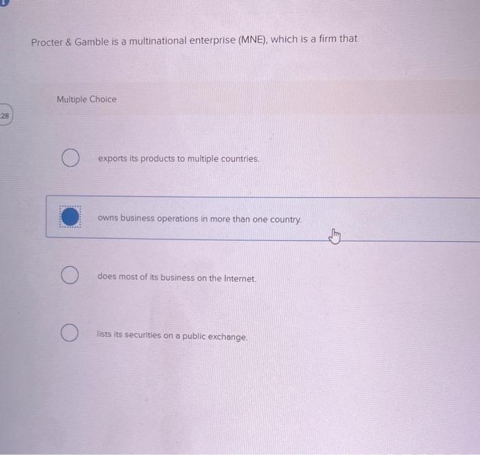 Procter \& Gamble is a multinational enterprise