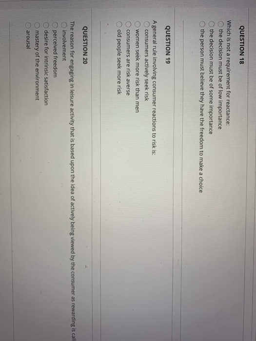 QUESTION 18 Which is not a requirement for