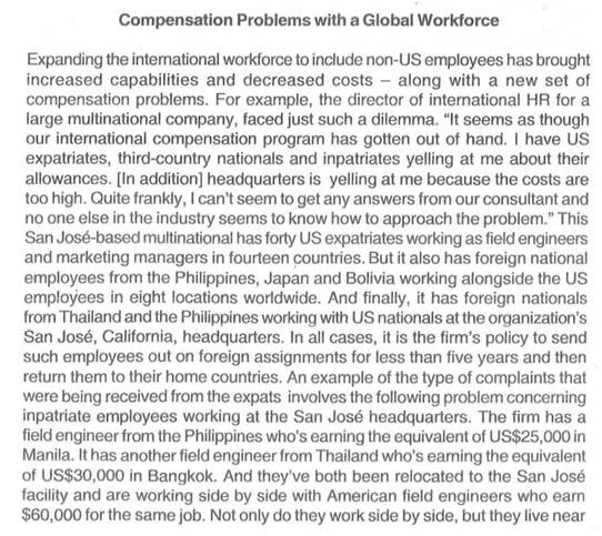 Compensation Problems with a Global Workforce