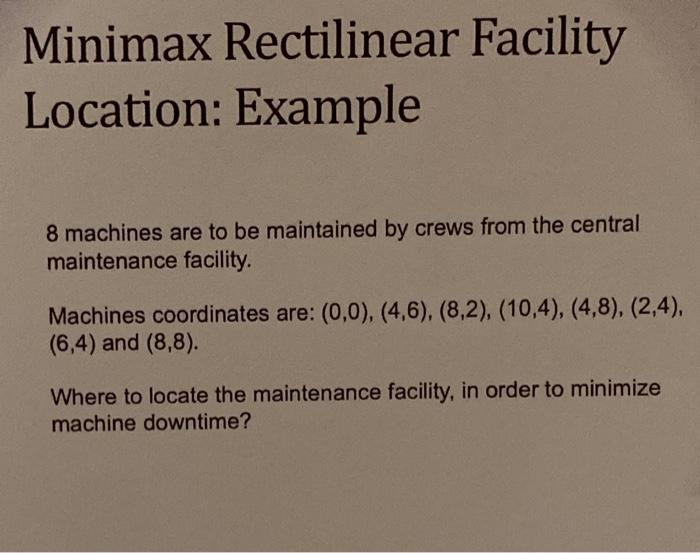 Minimax Rectilinear Facility Location: Example 8