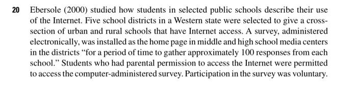 For each survey, describe the target population,