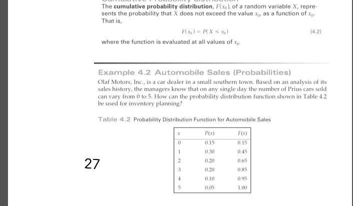 g The cumulative probability distribution, F(x),