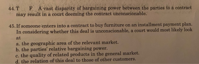 chaptwr 12 the legality of agreements 44. T F A