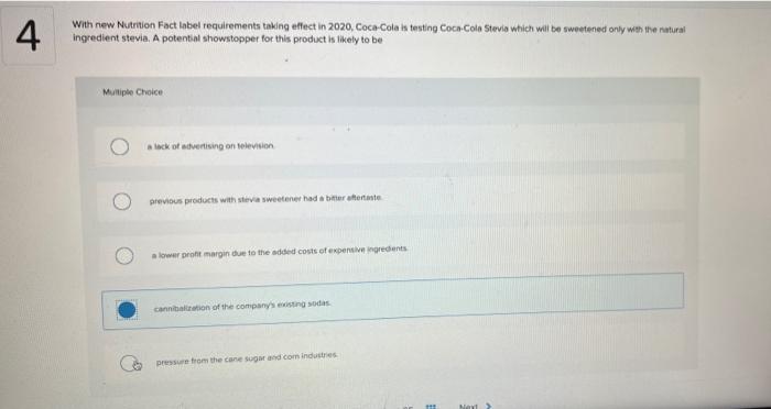4.) 4 with new Nutrition Fact label requirements