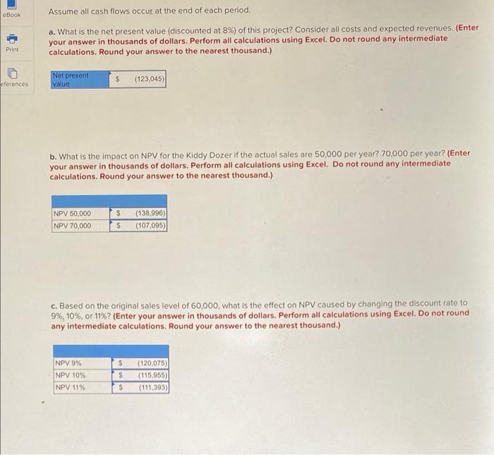 please show what formulas are used to get answer