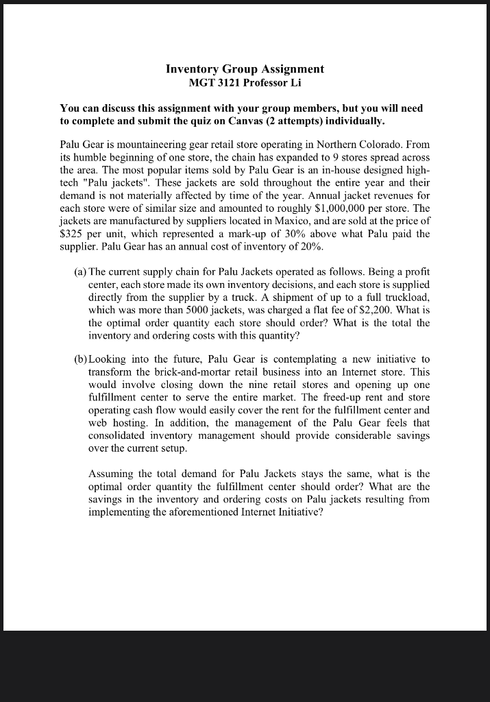 1. What can be said about the optimal order