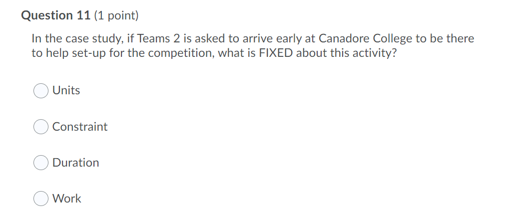 Question 9 (1 point) In the case study, if each