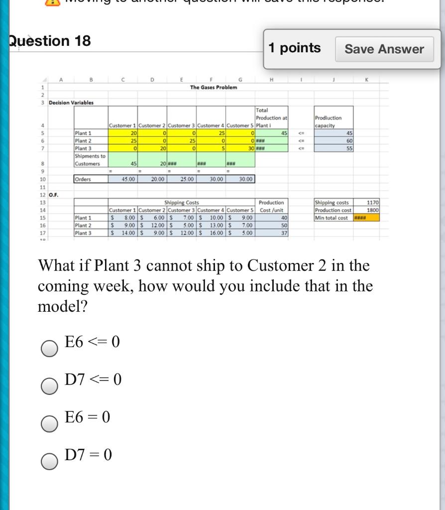 Question 18 1 points Save Answer Prodiuction