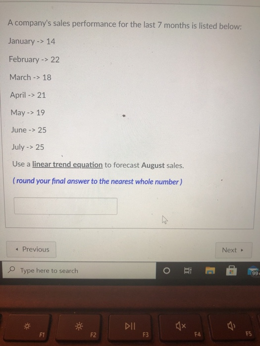 Question 16 9 pts Using sales data from January