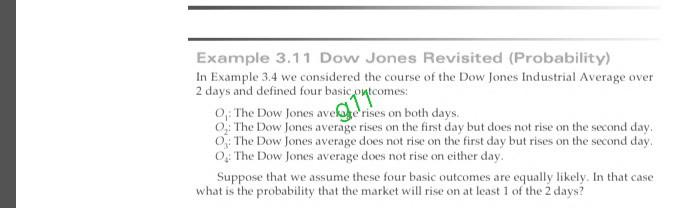 g Example 3.11 Dow Jones Revisited (Probability)