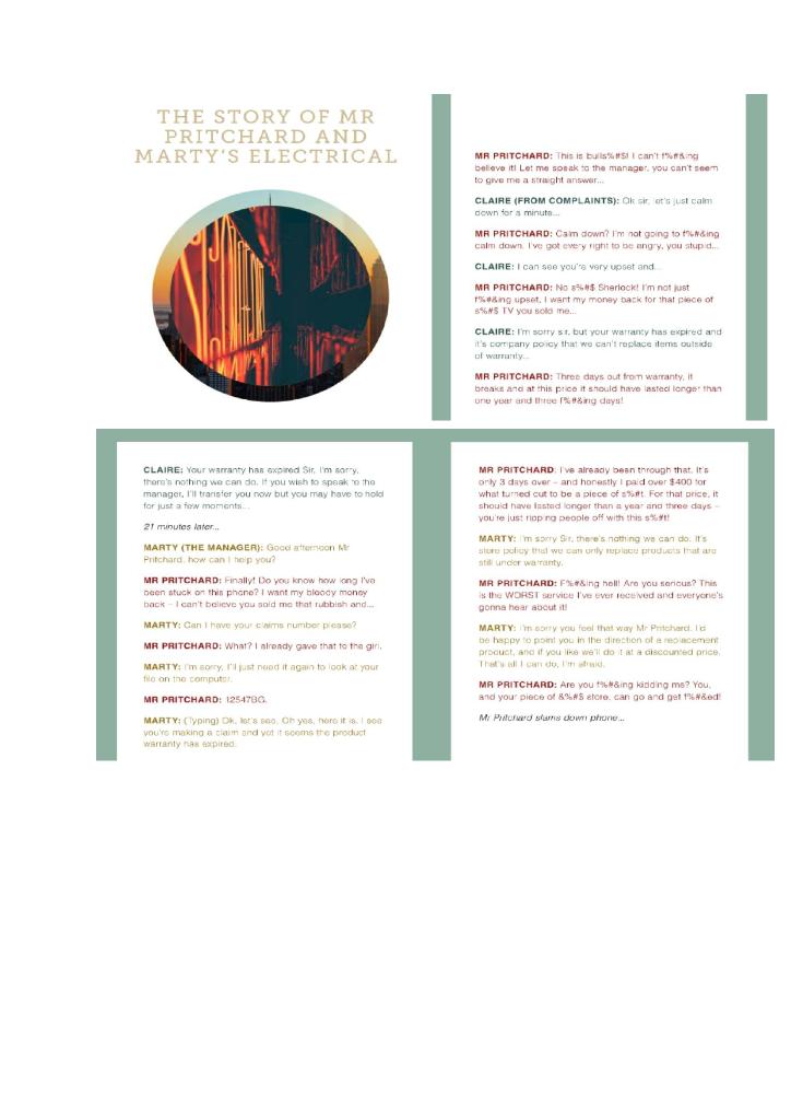 1) Identify the reasons for Mr. Pritchards