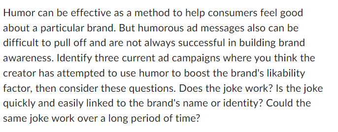 Humor can be effective as a method to help