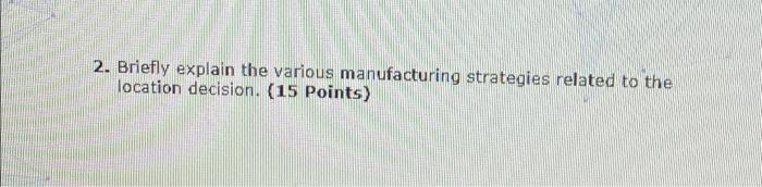 1. Using the following factor ratings table to