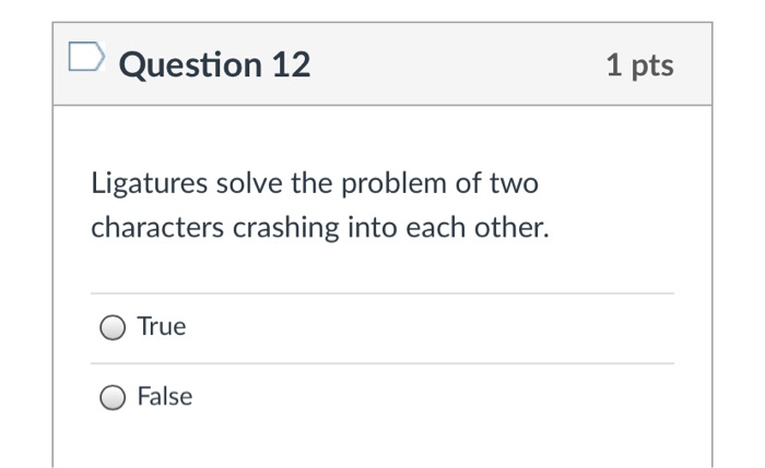 this is for typography class Question 12 1 pts