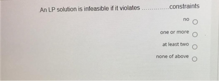 An LP solution is infeasible if it violates