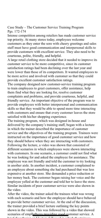 Case Study - The Customer Service Training