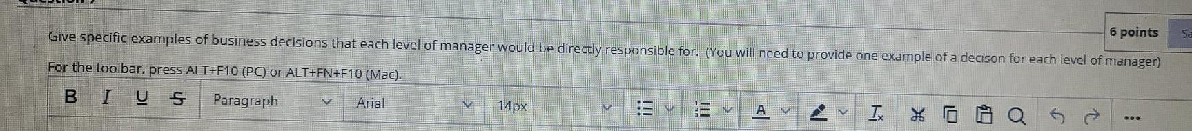 Give specific examples of business decisions that
