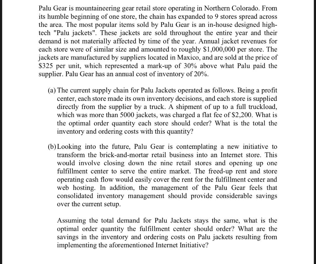 1. What can be said about the optimal order