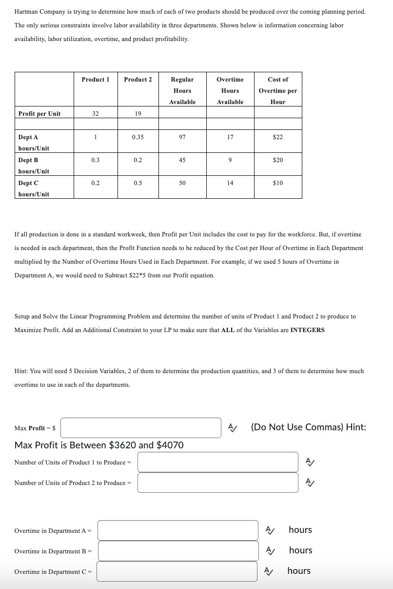Hartman Company is trying to determine how much