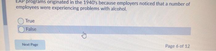 EAP programs originated in the 1940's because