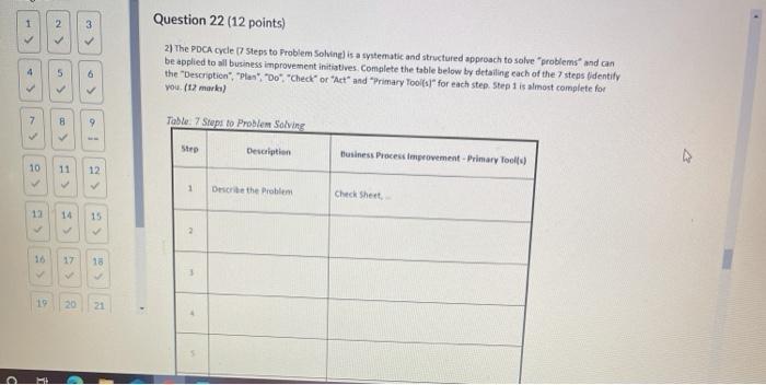 2. 3 Question 22 (12 points) 2) The PDCA cycle 17