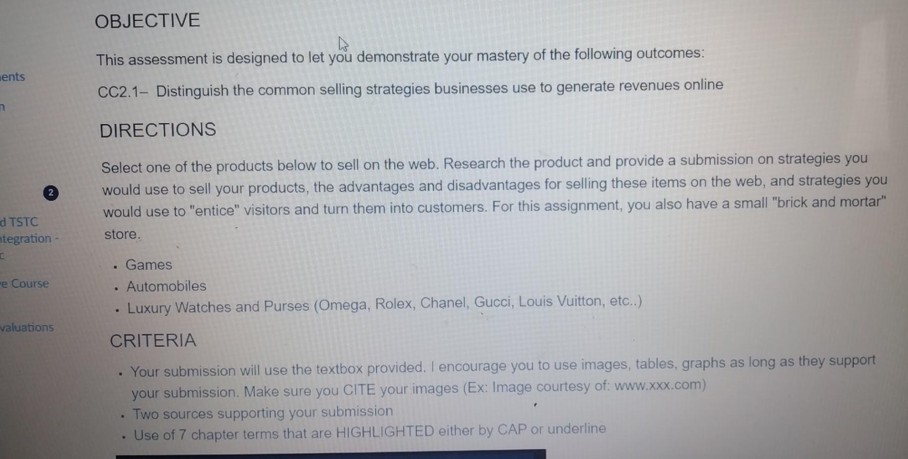 help please OBJECTIVE This assessment is designed