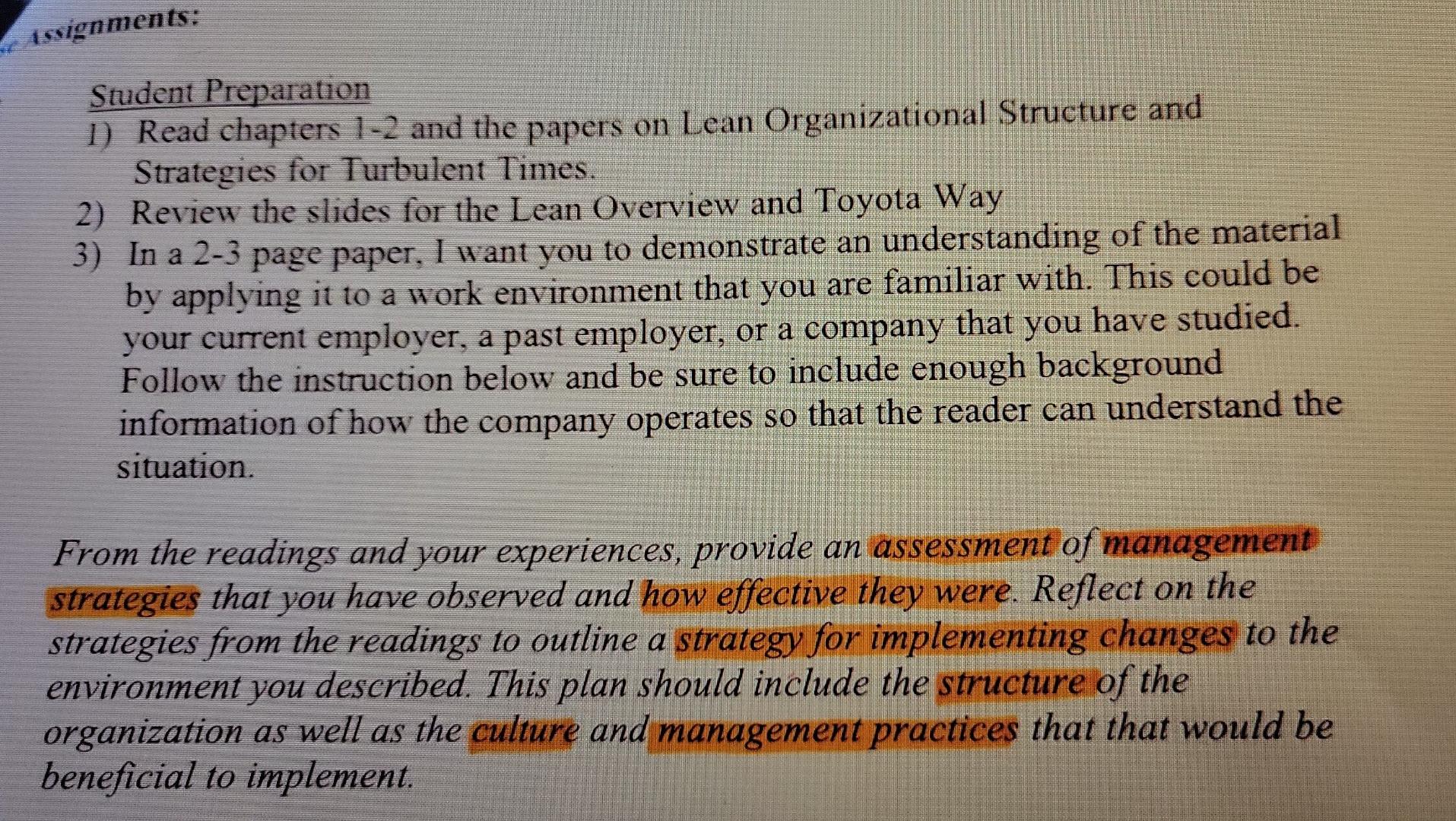 please help me with this assignment, about some