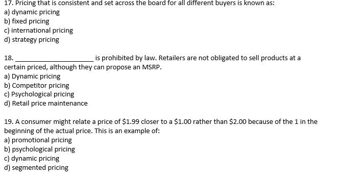 Please answer all question with out explanation ,