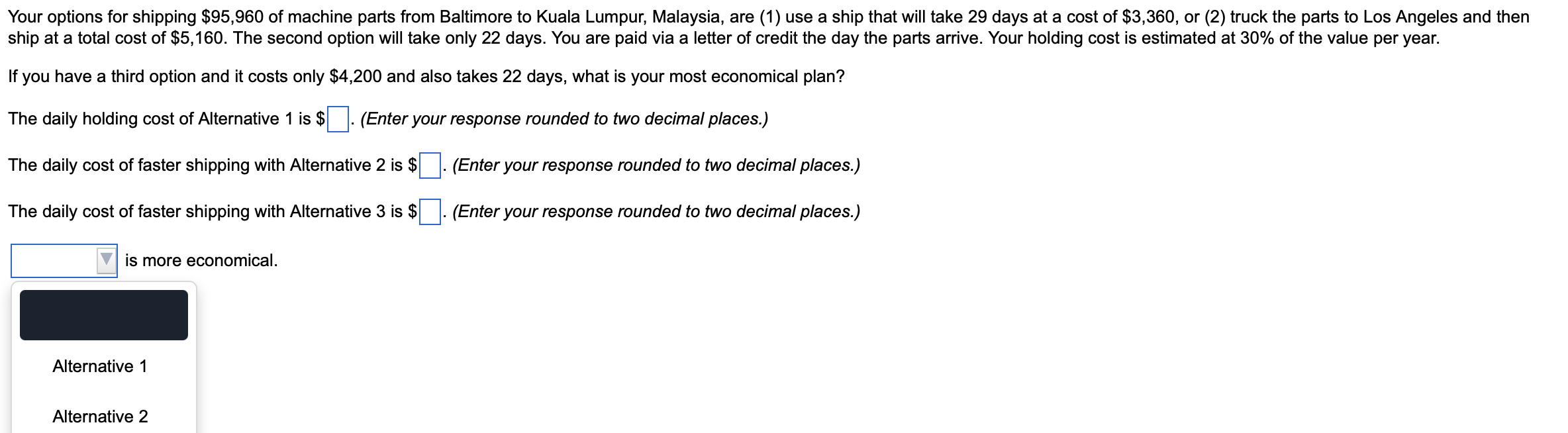 Your options for shipping $95,960 of machine