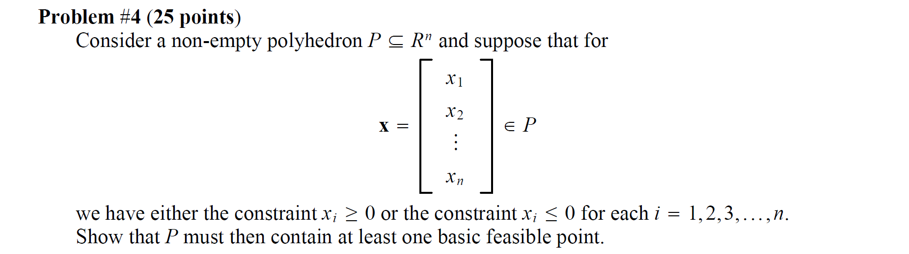 Problem #4 (25 points) Consider a non-empty