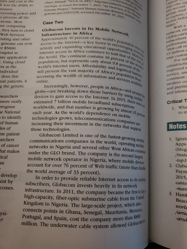 Complete Chapter 6 Case 2 Globacom - pages 292 -