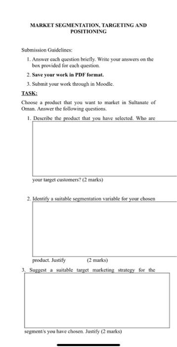MARKET SEGMENTATION, TARGETING AND POSITIONING