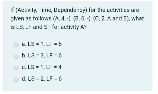 If (Activity, Optimistic, Most likely,